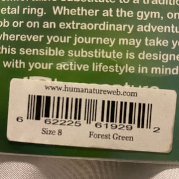 Humanature Silicone ring, Size 8 Forest Green NWT in package - Picture 3 of 3